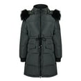 thumbnail image 4 of SAYFUT  Women Warm Long Coat Fur Collar Hooded  Long Coat Jacket Winter Parka Outwear Black, 4 of 8