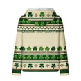 thumbnail image 3 of WRFWUL St Patricks Day Hoodie Women Fashion Shamrock Print Hoodies Long Sleeve Comfortable Casual Waffle Sweatshirt, 3 of 4