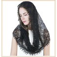 thumbnail image 2 of Velo de encaje Vintage para mujer, Hijab nupcial para boda, chal blanco y negro, Hijab, 2 of 2