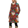 thumbnail image 4 of Women's Fashion Casual Dress with Pockets, Decorative Buttons, Christmas Prints, Round Neck and Long Sleeves for Practical Holiday Wear,Brown,2XL, 4 of 4