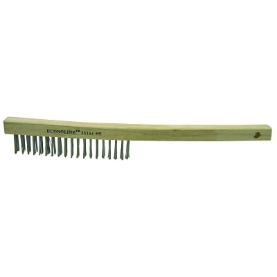 Economy Scratch Brushes, 3 X 19 Rows, Wire, Curved Hardwood Handle | Bundle of 2 Each