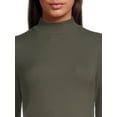 thumbnail image 4 of No Boundaries Women's Juniors Long Sleeve Mock Neck Top, Sizes XS-3XL, 4 of 5