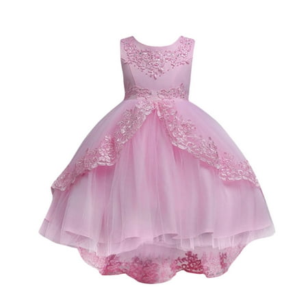 

DNDKILG Baby Toddler Girls Summer Sleeveless Dresses Bow Dress Floral Sundress Pink 3Y-11Y 160