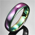 thumbnail image 4 of 6mm Rainbow Rings for Men Women Domed Tungsten Ring Wedding Bands Comfort Fit, 4 of 6