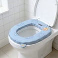 thumbnail image 1 of Cojín de asiento de inodoro Eva con asa | Funda acolchada suave y gruesa para inodoros UVO o cuadrados | Almohadilla antideslizante y lavable para baño, ideal para uso doméstico., 1 of 6