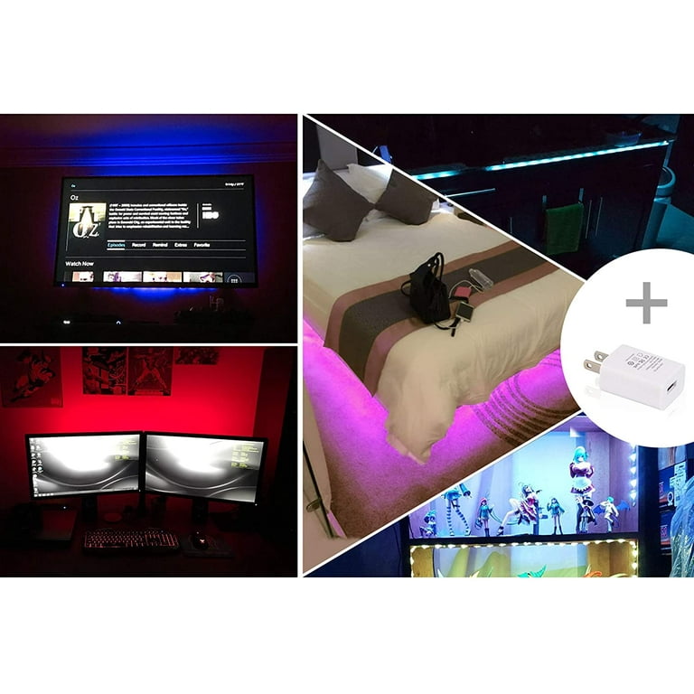PANGTON VILLA Led Strip Lights 6.56ft TV USB Backlight Kit with Remote 16 Color for 40 60in TV 5050 Bias HDTV
