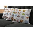 thumbnail image 5 of Ambesonne Colorful Throw Pillow Cover 4 Pack, Comic Koala Fox Faces, 16", Multi, 5 of 5