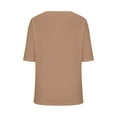 thumbnail image 6 of Weiqiqre Women's Fashion Solid Color Tees Casual V-neck Loose Cute T Shirt 1/2 Sleeve Ladies Top, 6 of 6