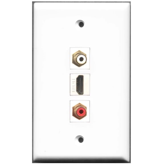 Ultra Spec Cables 1 Port HDMI 1 Port RCA Red 1 Port RCA Wall Plate F/F