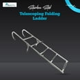 thumbnail image 2 of Marine City 2+3 Step Folding Telescoping Ladder, Stainless Steel, 400 lb Weight Limit, Easy Install, Ideal for Boats, Pontoons, RVs, and Ships Pack of 1, 2 of 7