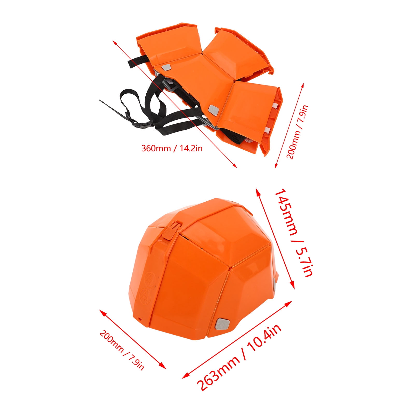 M Buder High Strength Plastic Foldable Helmet Portable Head Protection Safety Hard Hat for Outdoor Work Sports Travel Emergency Rescue (14.5 inches / 37 cm), Orange Color, 1 Pack