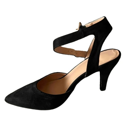 Zshosam Women s High Heels Pumps Dress Closed Pointed Toe Comfortable Pumps Shoes for Work Office Wedding Dancing(Black 11)