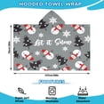 thumbnail image 2 of Gray Christmas Snowman Pattern Hooded Bath Towel，50"x30" for Ages 3 To 12 Kids, Quick Dry Lightweight Soft Microfiber Hood Beach Towel Cover Up for Kids, 2 of 7