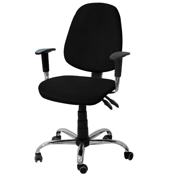 Black Office Chair Covers Stretchable Solid Color Split Computer Desk Chair Cover Universal Spandex Chair Seat Covers Rotating Boss Arm Chair Slipcovers