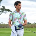 thumbnail image 3 of Rateoe Dragonfly Floral Pattern Men's Short Sleeve Polo Shirts, Golf Polo Shirts Short Sleeve Performance Moisture Wicking Dry-3X-Large, 3 of 6