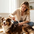 thumbnail image 5 of Partheme Pet Knot Remover Comb, Detangling Dematting Brush for Long Hair Dogs Cats, Undercoat Rake for Shedding Hair Removal, Grooming Tool for Matted Fur, Orange#2, 5 of 6