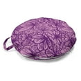 thumbnail image 1 of Floral Round Floor Cushion with Handle, Monochrome Intricate Colorful Vibrant Colors Petal Rhythmic Illustration, Decorative Pillow for Living Room & Dorms, 18" Round, Pale Pink Purple, by Ambesonne, 1 of 4