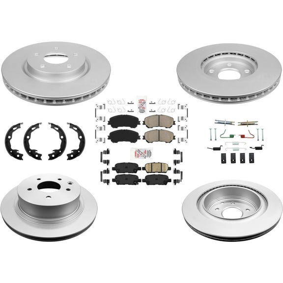 AmeriPro Coated Brake Rotors Ceramic Brake Pads for Nissan Rogue 2014-2018 2 Row