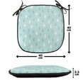 thumbnail image 4 of Pale Blue Chair Seating Cushion, Separate Droplets Motif Colorful Design Precipitation Drizzle Sky Image Print, Soft Seat Pads for Office with Anti-slip Backing, 16"x16", White and Blue, by Ambesonne, 4 of 7