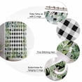 thumbnail image 5 of Shower Curtain Bathroom Set Summer Rustic Eucalyptus Leaf Waterproof Fabric Shower Curtains with Grommets&Hooks Black White Buffalo Plaid Privacy Bath Curtain for Bathtub 72x72in, 5 of 7
