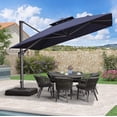 thumbnail image 6 of PURPLE LEAF Outdoor Cantilever Umbrellas with Base Square Large Patio Umbrella Offset Umbrella with 360°Rotation Tilting And Hanging Double Top, 11FT,Navy Blue, 6 of 14