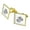 Gold, variant on Marine Corps USMC Black White Eagle Globe Anchor Logo Officially Licensed Square Cufflink Set - Silver or Gold