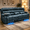 Blue, variant on 4-Seater Power Recliner Sofa with Dual Consoles, Massage & Heat, LED Theater Seating with Bluetooth Speaker, USB Charging, Cup Holders, 360°Tray Table & Phone Holder, Faux Leather