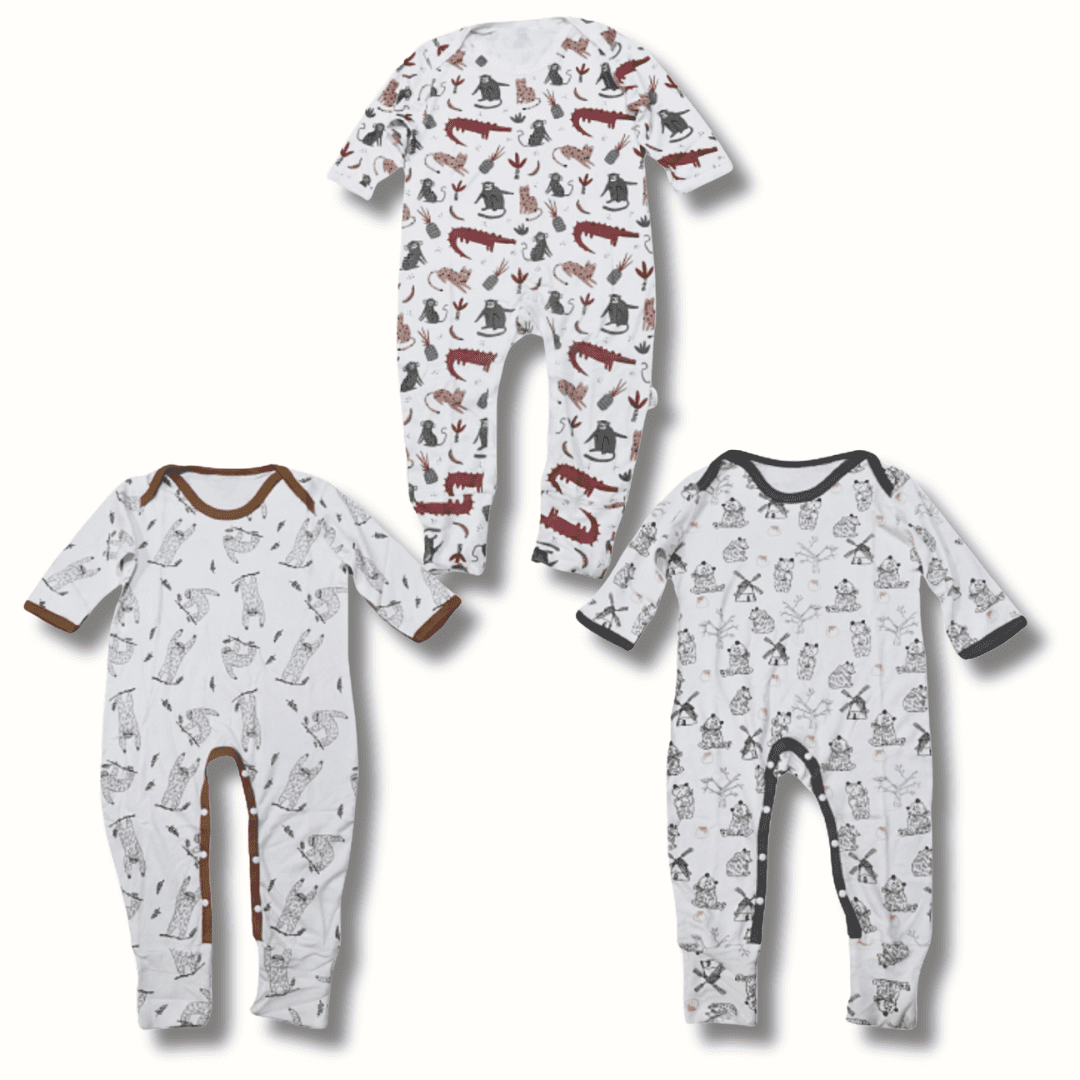 KaWaii Baby Unisex Bamboo & Organic Cotton Bodysuit, Soft & Comfortable for babies  6-9 Months, (3-Count)