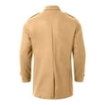 thumbnail image 5 of QHFBli Modern Mens Trench Coat Men Solid Color Stand Up Collar Long Windbreaker Business Foreign Trade Loose Khaki L, 5 of 8