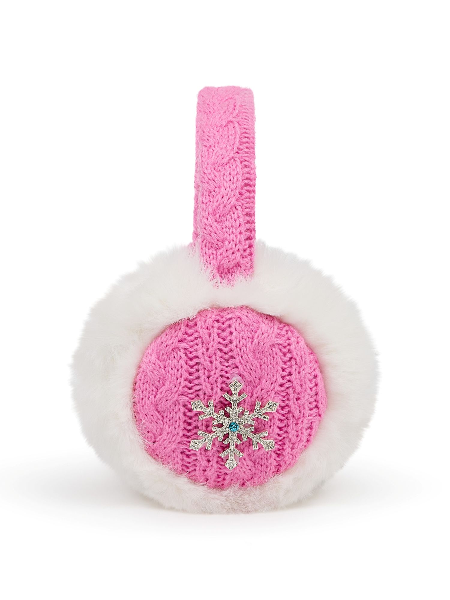 Packed Party Snow Cute Knit Earmuffs, Pink