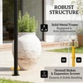 thumbnail image 5 of Dark Gray Outdoor Grill Gazebo BBQ Pavilion Double Top Adjustable Awning with Side Shelves and Hooks, 5 of 7