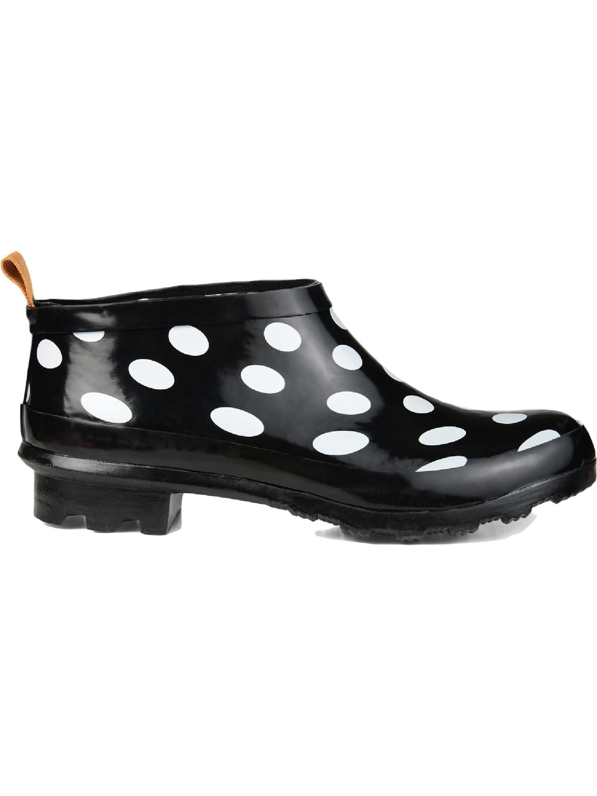 Women's Journee Collection Rainer Rain Boot Black Dot Rubber 7.5 M