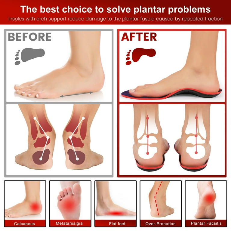 240+Ibs Plantar Fasciitis Insoles,High Arch Support Inserts for