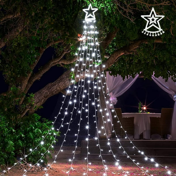 Star String Christmas Lights with Big Tree Topper Outdoor