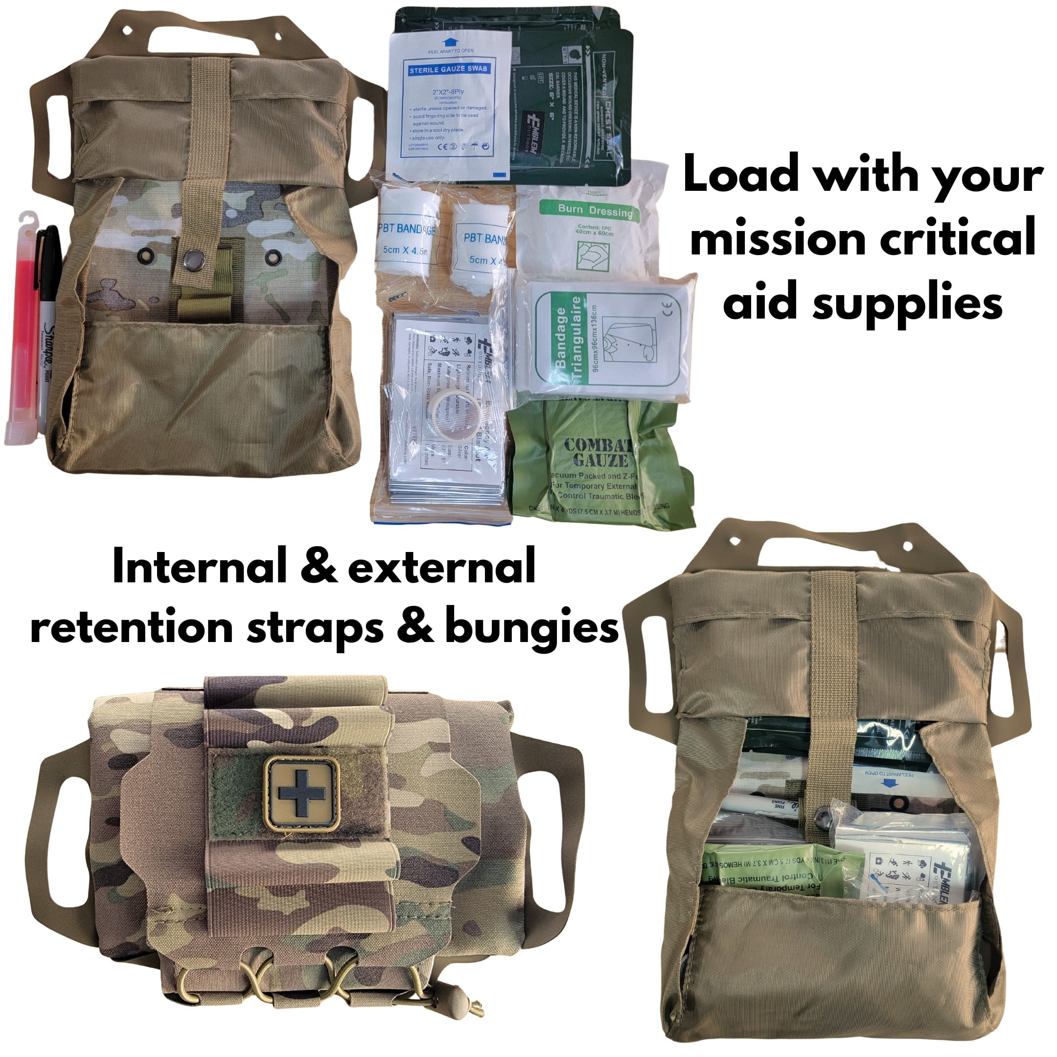 Rapid Deploy IFAK Pouch and TMT Tourniquet Kit Made in USA