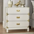 thumbnail image 3 of iNSPIRE Q Kedric 3-drawer Goldtone Accent Nightstand by  Bold Grey Goldtone Finish, 3 of 5