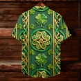thumbnail image 6 of St. Patricks Day Shirts for Men Short Sleeve Summer Tops Shamrock Graphic T-Shirt Button Down Collared Blouse Casual Hawaiian Shirts, 6 of 8