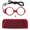 +100, variant on Folding Reading Glasses with Neck Strap for Men Women, Round Full-Rim Presbyopia Eyeglasses with Anti-Loss Checkered Case, Portable Compact Frame for Office Computer Smartphone Use, European Style