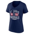 thumbnail image 2 of Women's Fanatics Navy St. Louis Cardinals Americana V-Neck T-Shirt, 2 of 3