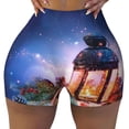 thumbnail image 2 of Haiem Lantern On Snow With Christmas No Front Seam Biker Shorts for Women Yoga Workout Gym Bike Shorts with Tummy Control Moisture-Wicking-Large, 2 of 9