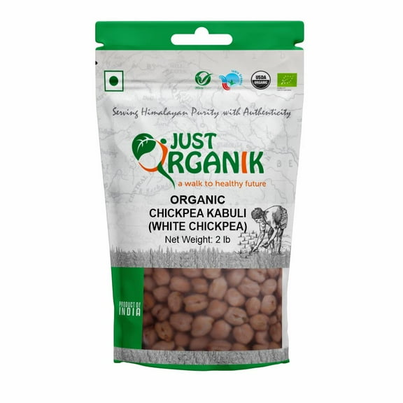 Just Organik Organic Kabuli Chana, Whole Chickpea, Garbanzo Beans, 2 lbs