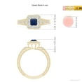 thumbnail image 5 of ANGARA Natural Aeon Square Sapphire & Diamond Engagement Ring with Milgrain in 14K Yellow Gold for Women (Size-4mm) | September Birthstone, Anniversary, Jewelry Gift for Women | Natural Sapphire Ring, 5 of 10
