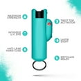 thumbnail image 4 of Guard Dog Security Pepper Spray with Laser Sight, 16 ft Range, 0.5 oz, Teal, Keychain, 1 pack, New, Pocket Pepper Spray, 4 of 6