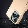 thumbnail image 4 of For iPhone 16 Pro Case Wallet with Slide Hidden Card Holder Slot Slim Dual Layer Heavy Duty Shockproof Hard PC Hybrid TPU Phone Case Kickstand Protective Cover,Gold, 4 of 9
