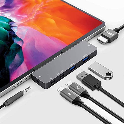 USB C Hub for iPad Pro 11 12.9 2020 2018 Adapter RREAKA 6 in 1