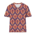 thumbnail image 4 of Jjayotai Plus Size Top for Women, Casual V Neck Short Sleeeve T Shirts, Fashion Graphic Print Loose Tunic Tee Size Plus, Floral Solid Blouse, Summer Tunic Tops Brown^ XXXXXL, 4 of 5