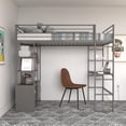 thumbnail image 2 of DHP Lanis Metal Storage Loft Bed with Desk, Shelves, Cabinet and USB Port, Twin, Gray, 2 of 19
