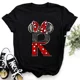 thumbnail image 3 of Ropa de verano de manga corta de Disney para niños, camisetas de algodón con estampado de letras de Minnie Mouse, camisetas de la AZ para niños, camisetas Y2k para niños y niñas, 3 of 5