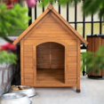 thumbnail image 2 of Pefilos 39" Outdoor Wood Dog House with Elevated Floor, Puppy Kennel Waterproof Pet Cat Shelter, Brown, 2 of 7