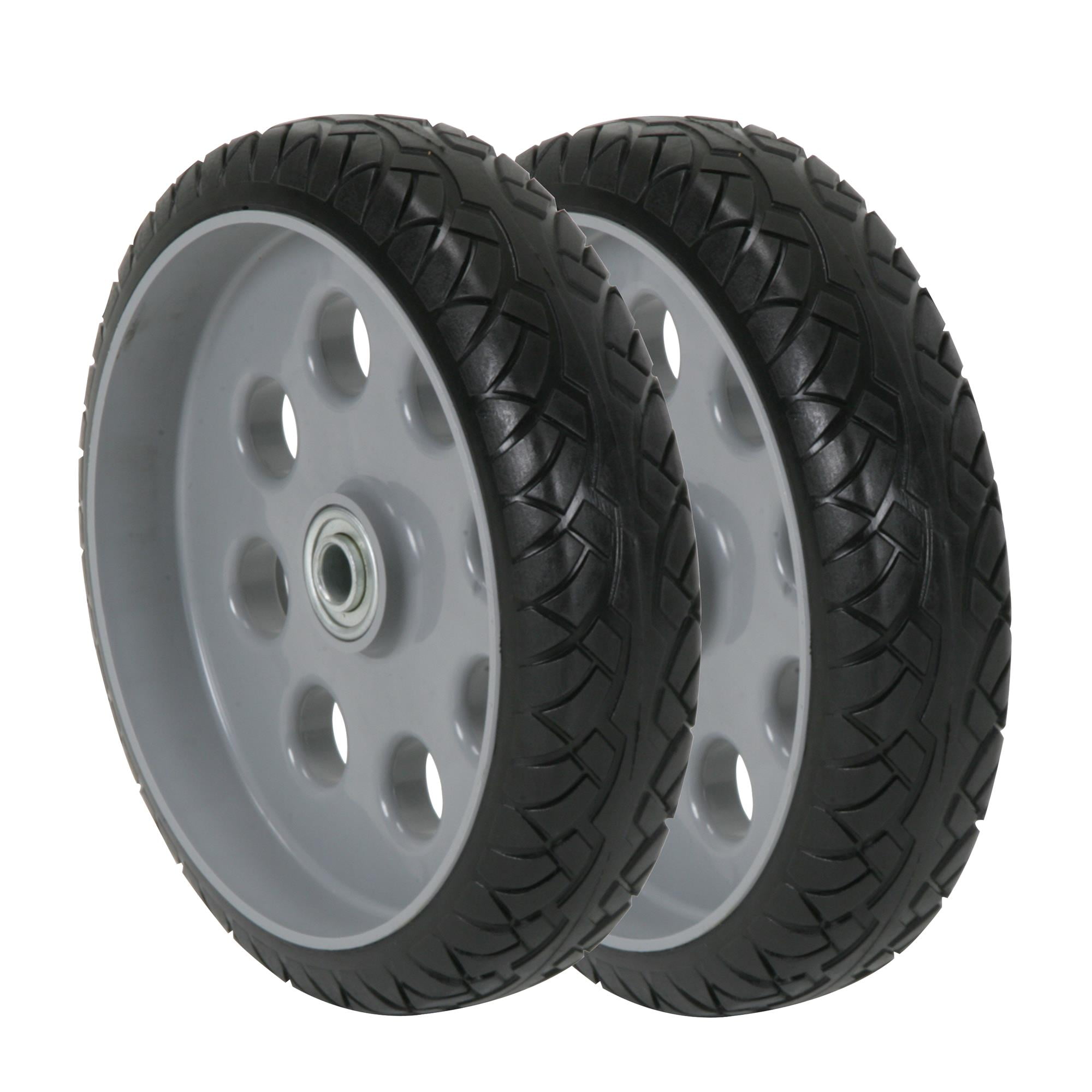 COSCO 10 Inch Low Profile Replacement Wheels for Hand Trucks, Flat-Free,  (Gray, 2 Pack)